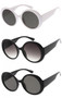 Women's Wide Arms Oversize Round Neutral Colored Lens  Sunglasses