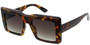 Fashion Chunky Design Neutral Colored Lens Square  Sunglasses 51mm