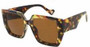 Chunky Oversized Neutral Tone Square Sunglasses 55mm