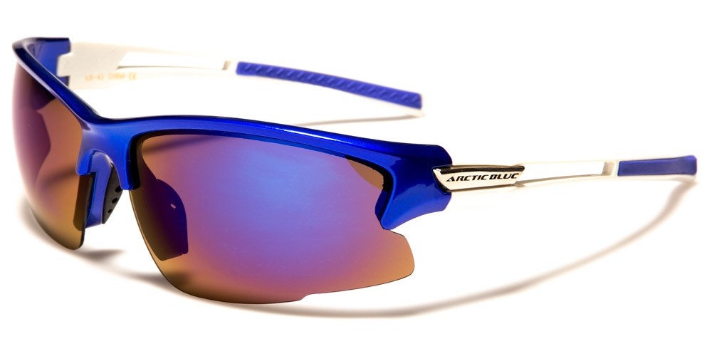 Arctic Blue Wrap Around Men's Sunglasses in Bulk AB-65