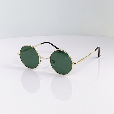 ?Green Round Polygon Polarized Sunglasses for Women Men Retro Classic Vintage Retro Round mirror green polarized sunglasses men main image 2