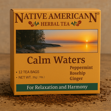 Calm Waters Herbal Tea – 12 Tea Bags (Caffeine-Free)