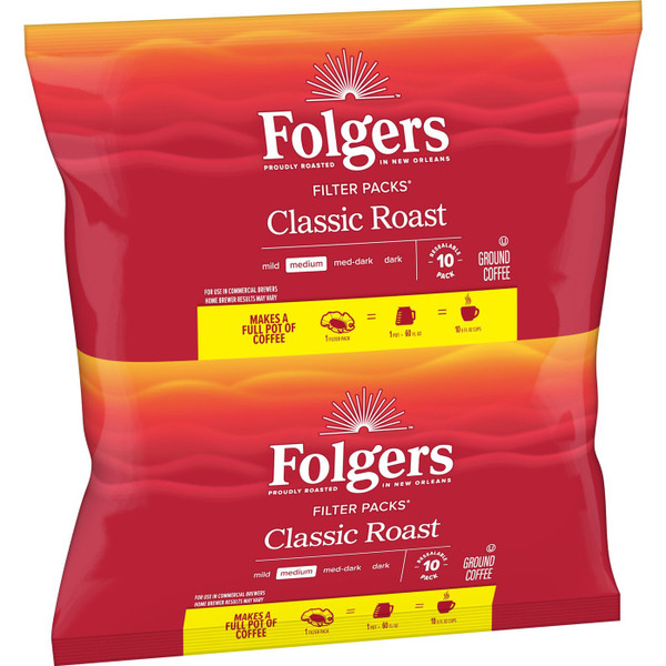 FOLGERS 0.8 OUNCE CAFFEINE REGULAR FILTER PACK