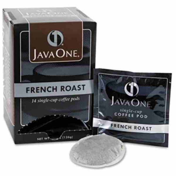 Java One French Roast Soft Coffee Pods – Dark Roast, Smooth & Bold – 14 Count