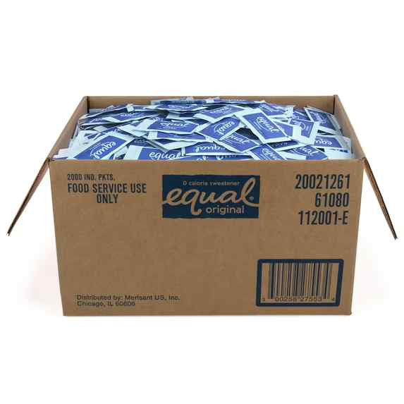 Equal Zero Calorie Sweetener, 0.04 oz Packet, 2,000/Carton