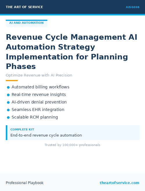 AIS6698 Revenue Cycle Management AI Automation Strategy Implementation ...
