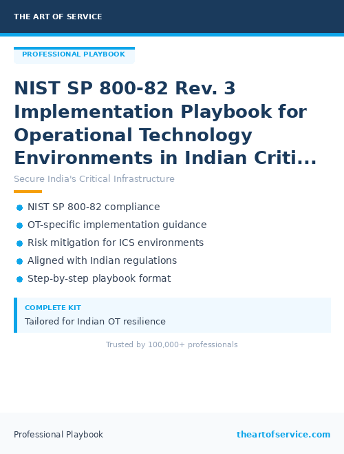 NIST SP 800-82 Rev. 3 Implementation Playbook for Operational ...