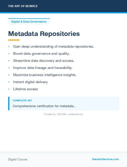 Metadata Repositories Complete Certification Kit - Core Series for IT