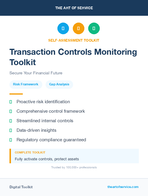 Transaction Controls Monitoring Toolkit