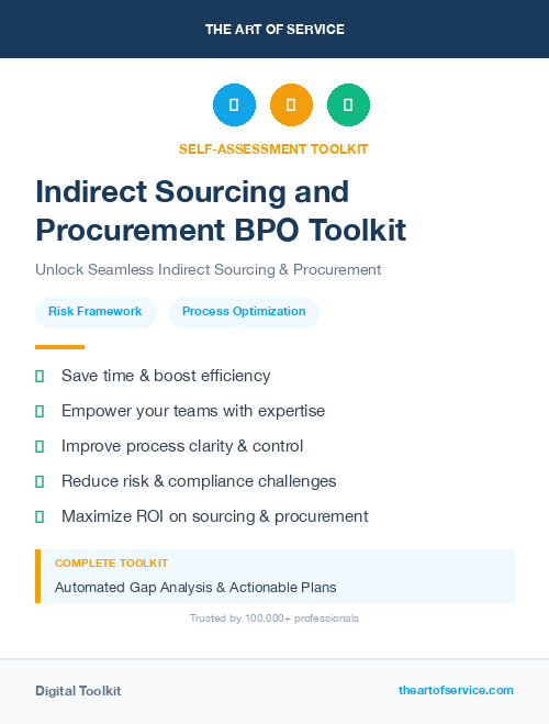 Indirect Sourcing and Procurement BPO Toolkit