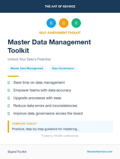 Master Data Management Toolkit