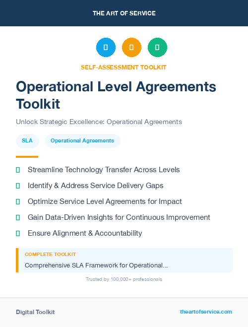 Operational Level Agreements Toolkit