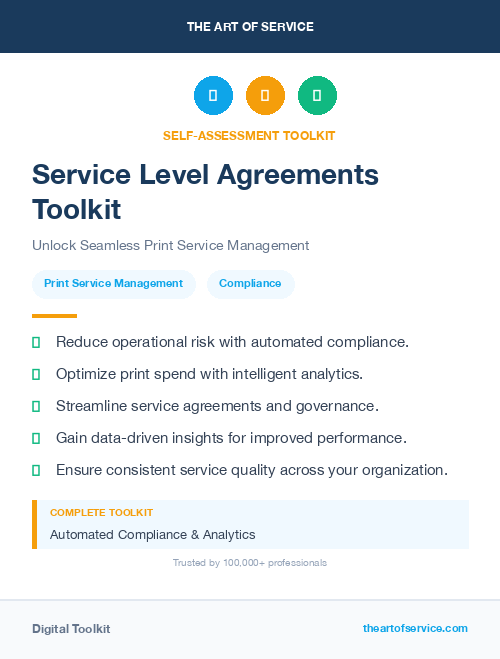 Service Level Agreements Toolkit