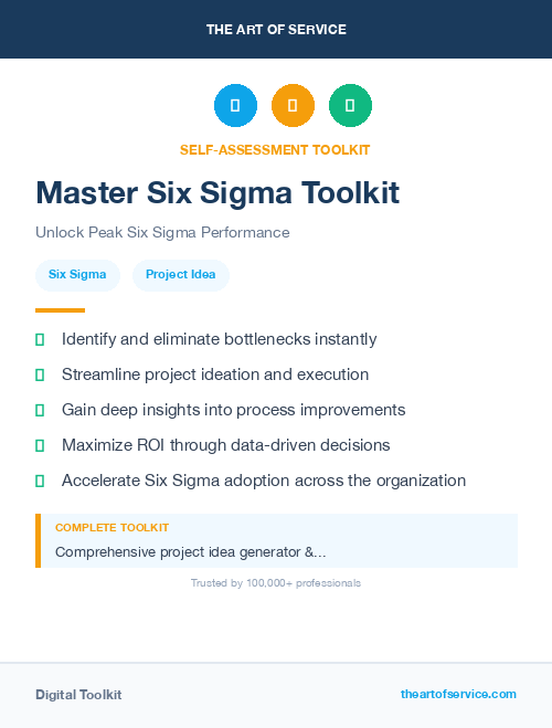 Master Six Sigma Toolkit