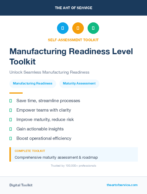 Manufacturing Readiness Level Toolkit
