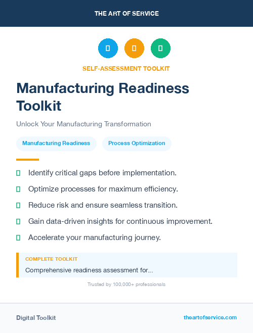 Manufacturing Readiness Toolkit