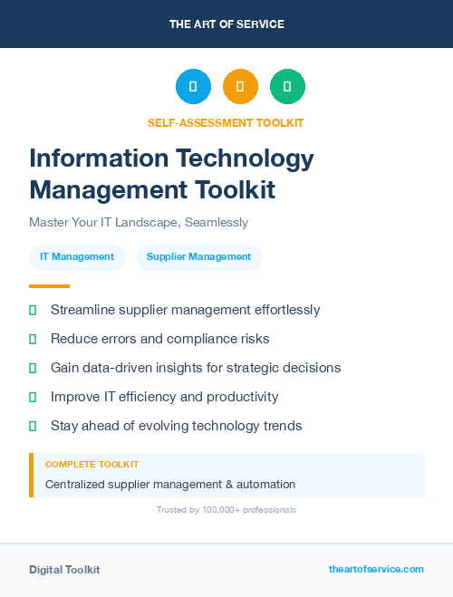 Information Technology Management Toolkit