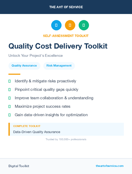 Quality Cost Delivery Toolkit