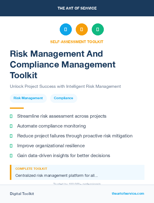 Risk Management And Compliance Management Toolkit