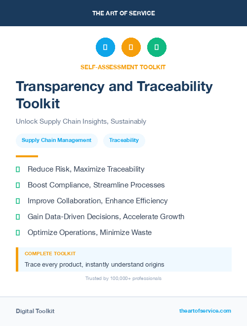 Transparency and Traceability Toolkit