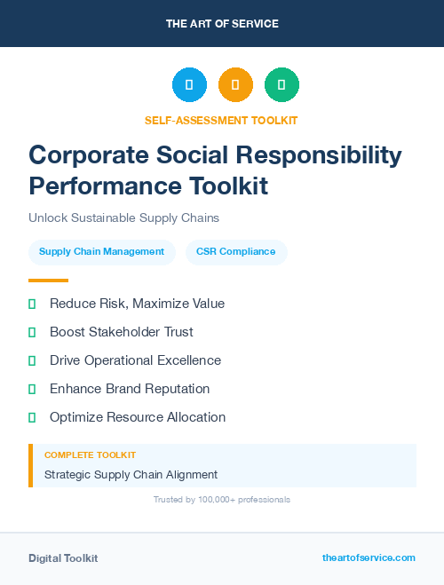 Corporate Social Responsibility Performance Toolkit