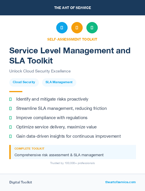 Service Level Management and SLA Toolkit