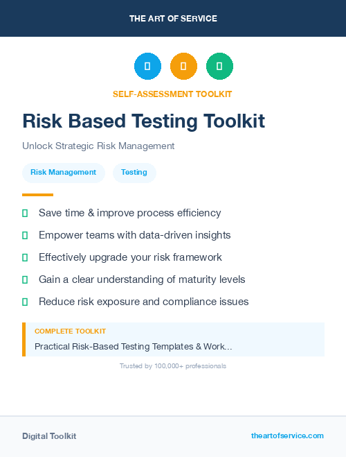 Risk Based Testing Toolkit