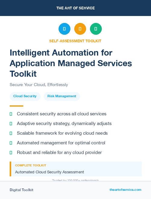 Intelligent Automation for Application Managed Services Toolkit