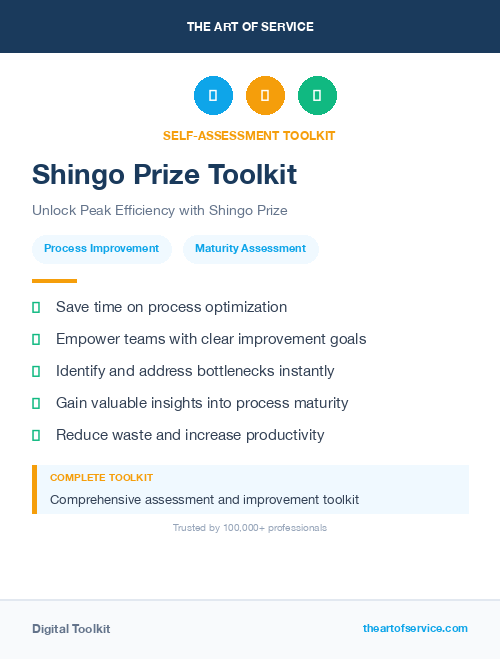 Shingo Prize Toolkit