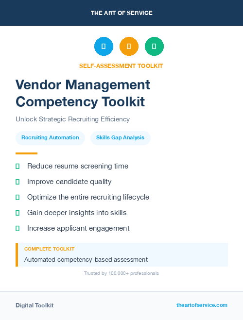 Vendor Management Competency Toolkit
