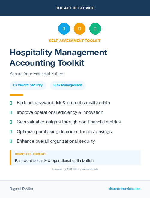 Hospitality Management Accounting Toolkit