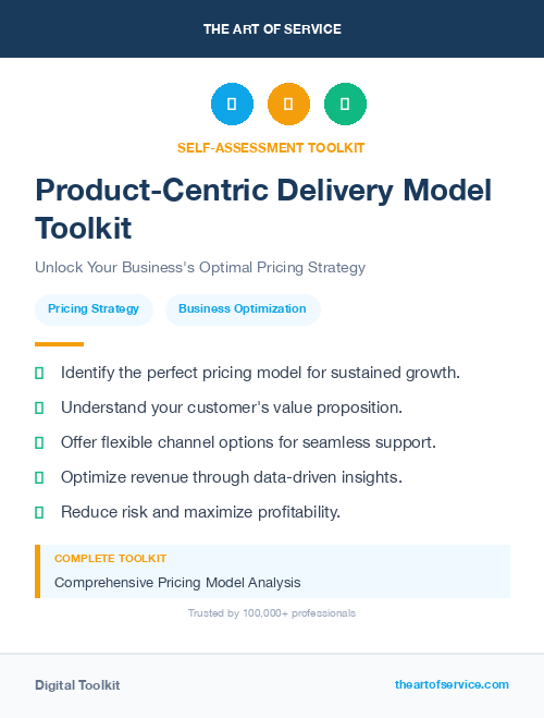 Product-Centric Delivery Model Toolkit