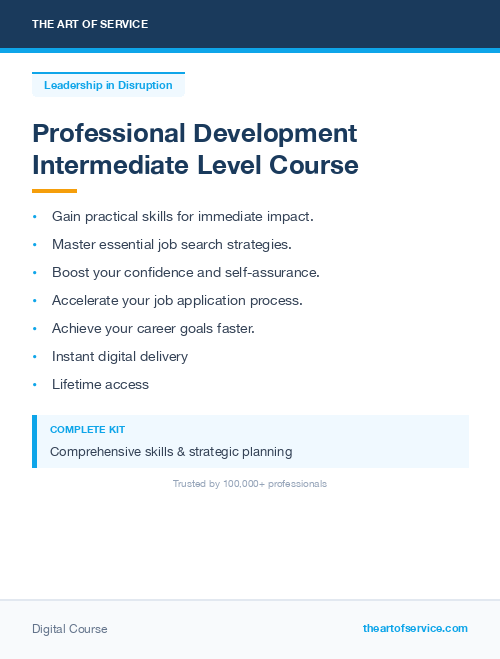 Professional Development Intermediate Level Course