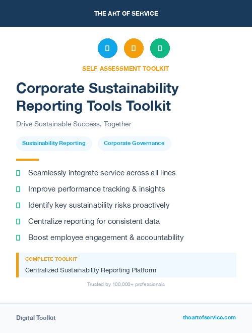 Corporate Sustainability Reporting Tools Toolkit