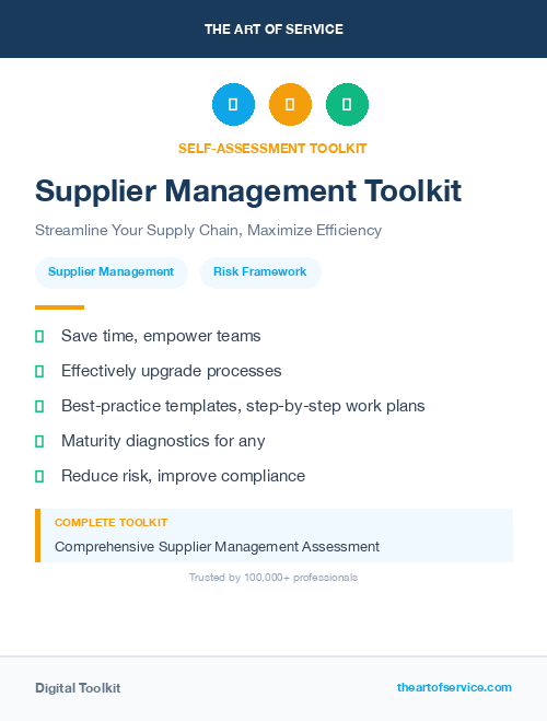 Supplier Management Toolkit