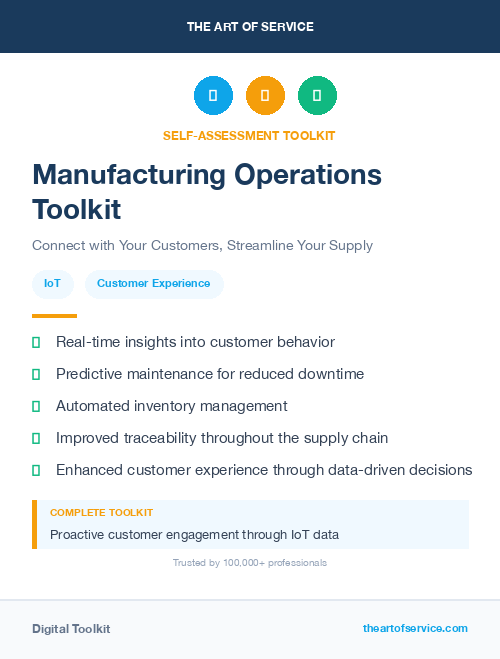 Manufacturing Operations Toolkit