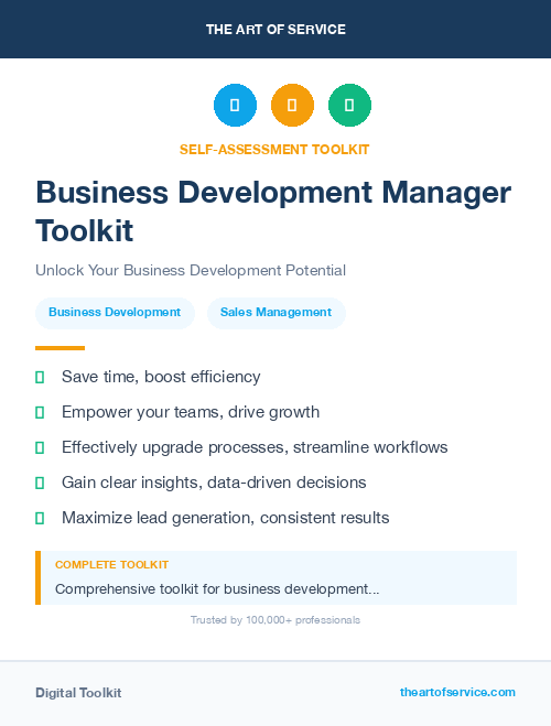 Business Development Manager Toolkit