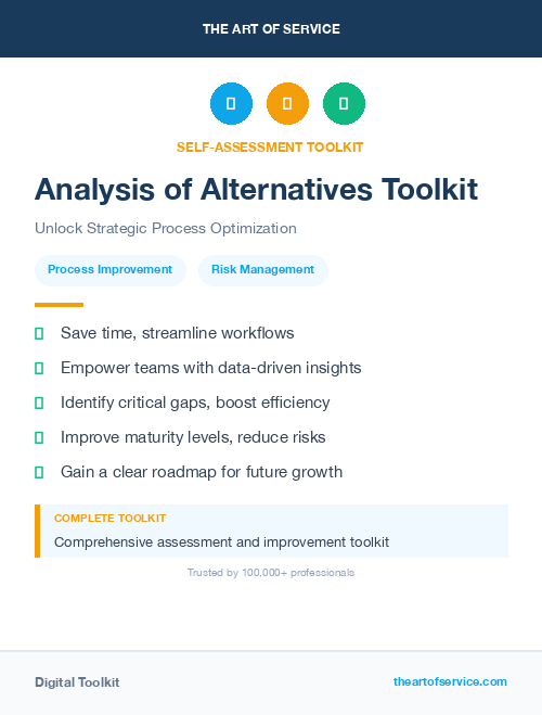 Analysis of Alternatives Toolkit