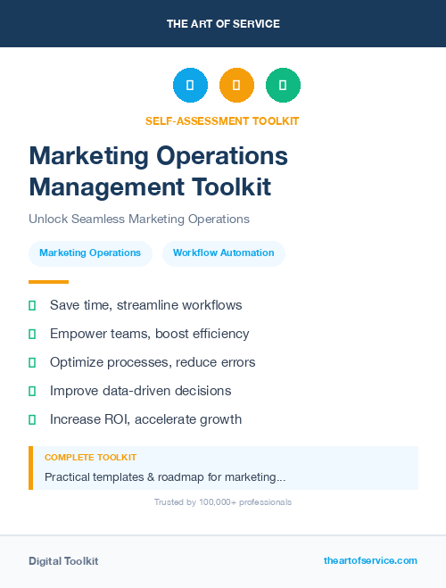 Marketing Operations Management Toolkit