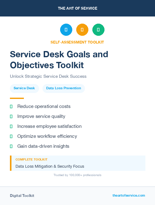 Service Desk Goals and Objectives Toolkit