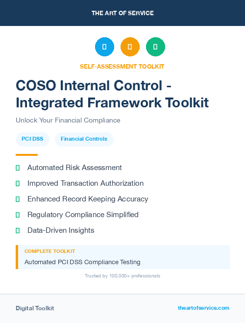 COSO Internal Control - Integrated Framework Toolkit