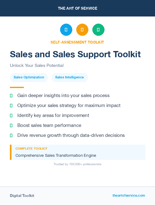 Sales and Sales Support Toolkit