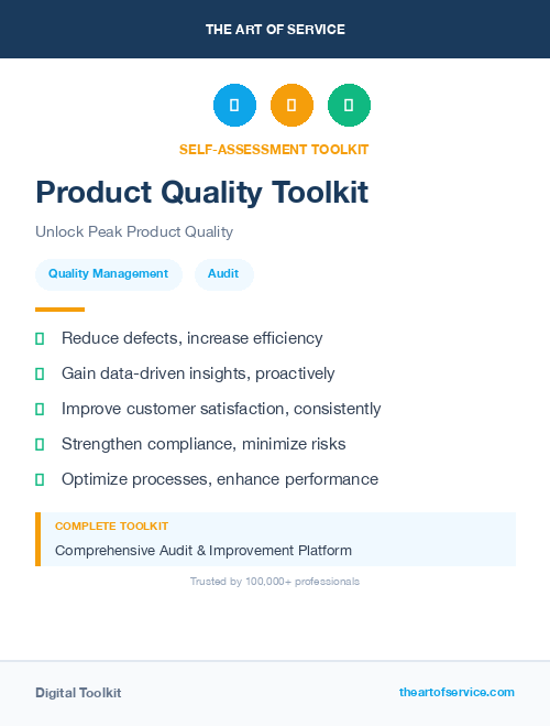 Product Quality Toolkit
