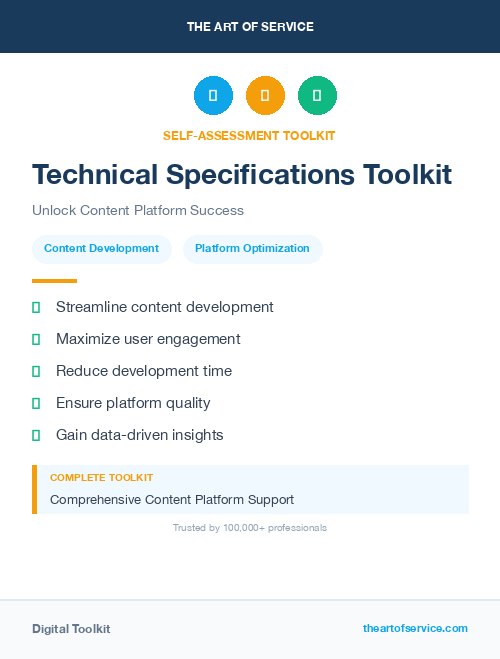 Technical Specifications Toolkit