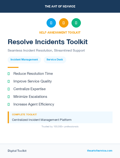 Resolve Incidents Toolkit