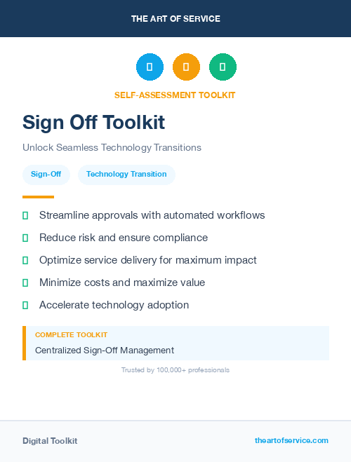 Sign Off Toolkit
