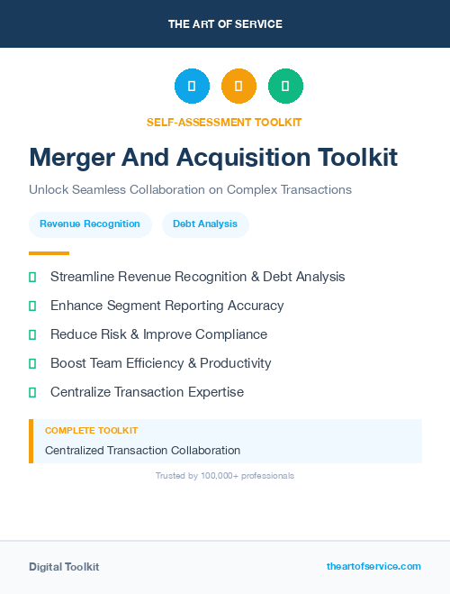 Merger And Acquisition Toolkit