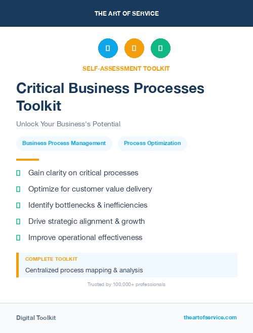 Critical Business Processes Toolkit