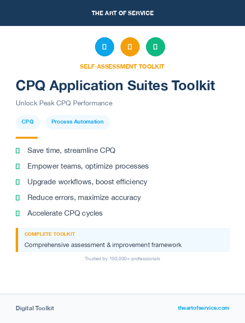 CPQ Application Suites Toolkit