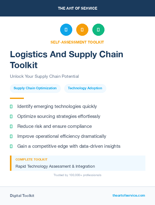 Logistics And Supply Chain Toolkit